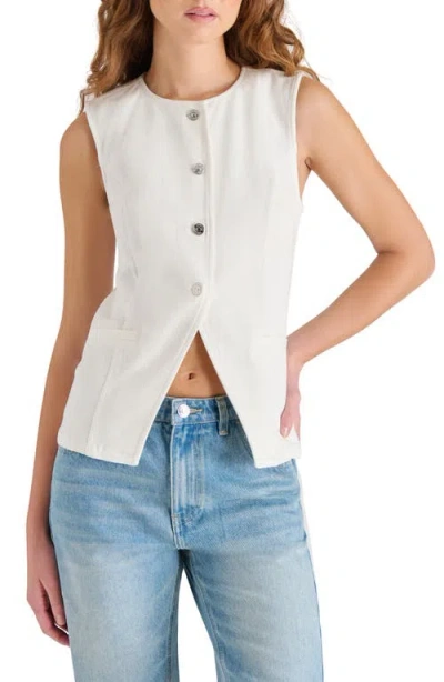 Steve Madden Wesley Button-up Vest In White