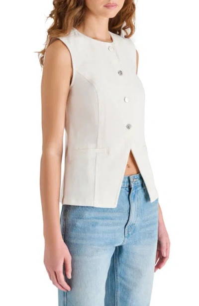 Steve Madden Wesley Button-up Vest In White