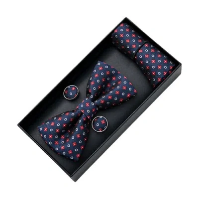 Moustache Multi-patterned Bow Tie Set In Navy