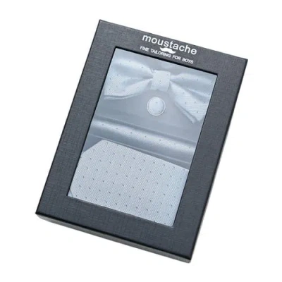 Moustache Dotted Tie Set In Silver