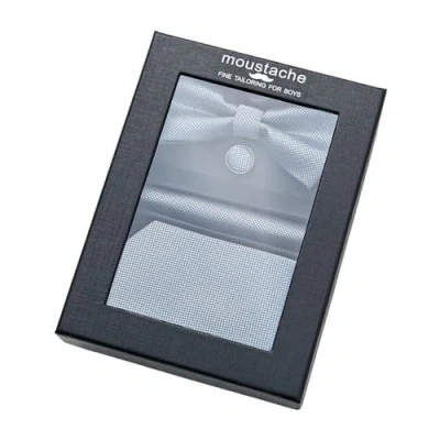 Moustache Textured Bow Tie Set In Silver