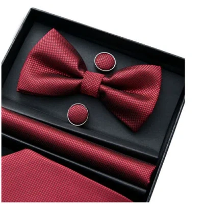 Moustache Tie Set In Red