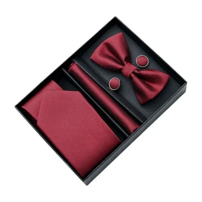 Moustache Tie Set In Red