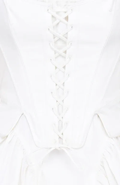 House Of Cb Lili B Puff Sleeve Minidress In Cloud Dancer