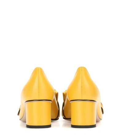 Shop Gucci Leather Loafer Pumps In Yellow