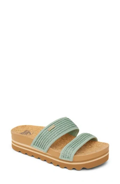 Reef Cushion Vista Hi Slide Sandal In Frosty Raffia