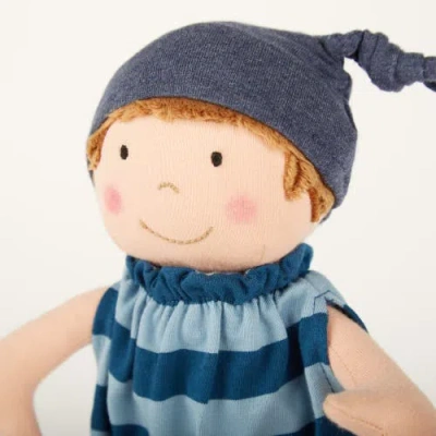 Sigikid Plush Doll With Blue Outfit In Multicolored