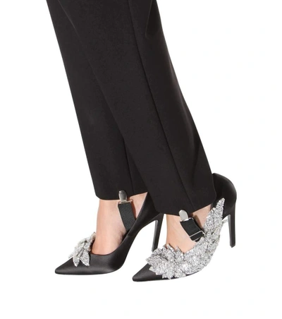 Balenciaga Talon Slash Sequin embellished Satin Pumps In Black