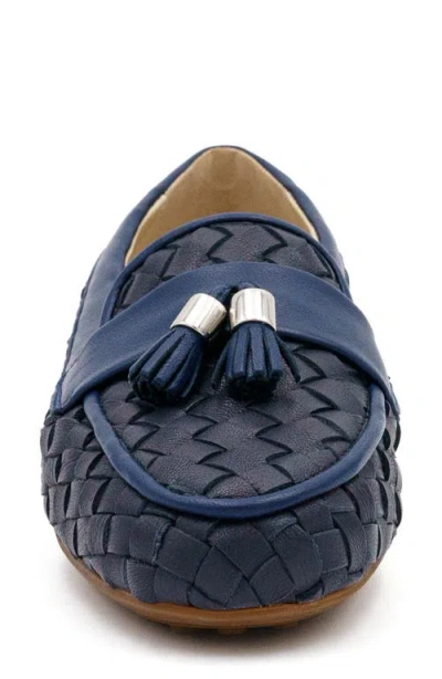Amalfi By Rangoni Danila Tassel Driving Loafer In Peacot Blue/navy Parmasoft