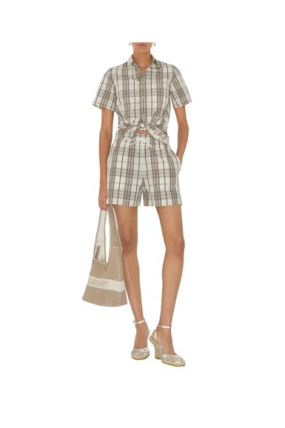 Burberry Camicia In Popeline Ricamato  Donna In Cotton