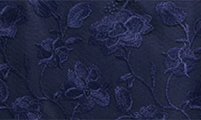 Js Collections Daphne Embroidered Sequin Column Gown In Navy