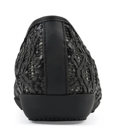 Cliffs By White Mountain Cariann Mesh Ballet Flat In Black Smooth