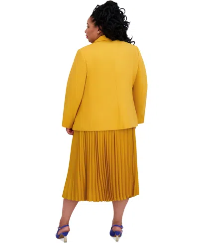 Kasper Women's Pleated Midi Skirt, Regular & Plus Sizes In Yellow