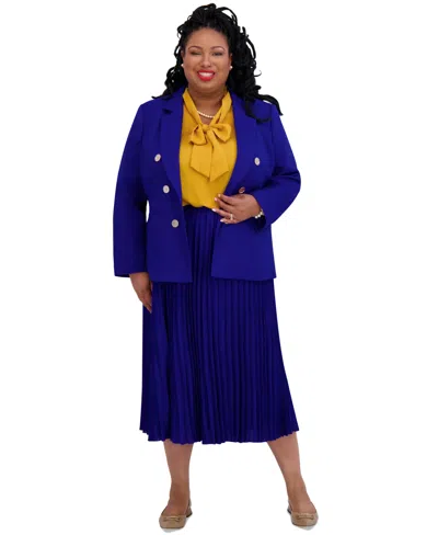 Kasper Women's Faux Double-breasted Blazer, Regular & Plus Sizes In Royal Signature