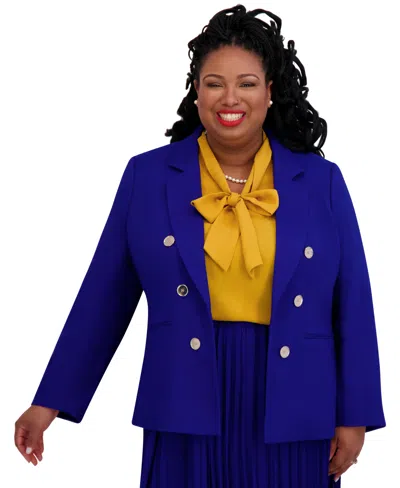 Kasper Women's Faux Double-breasted Blazer, Regular & Plus Sizes In Royal Signature