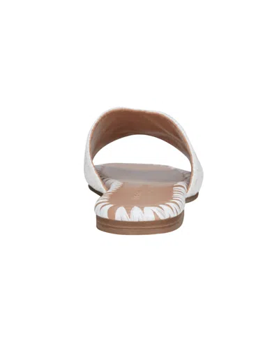 Marc Fisher Ltd Multi Woven Flat Slide Sandals In Cream