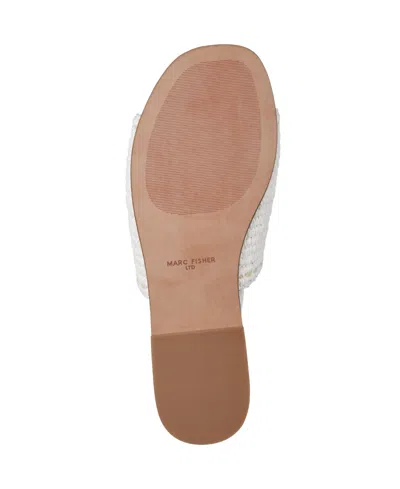 Marc Fisher Ltd Multi Woven Flat Slide Sandals In Cream