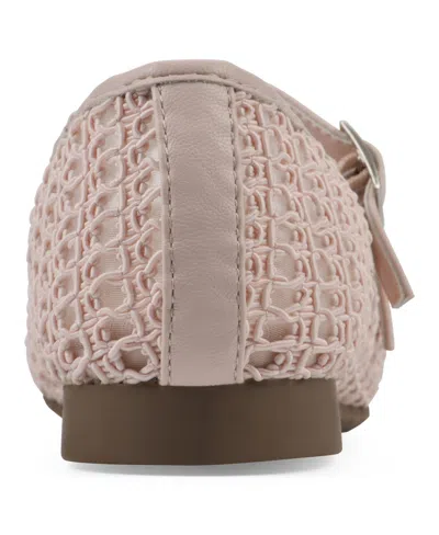 Cliffs By White Mountain Women's Besnik Mary Jane Round Toe Flats In Light Pink Fabric
