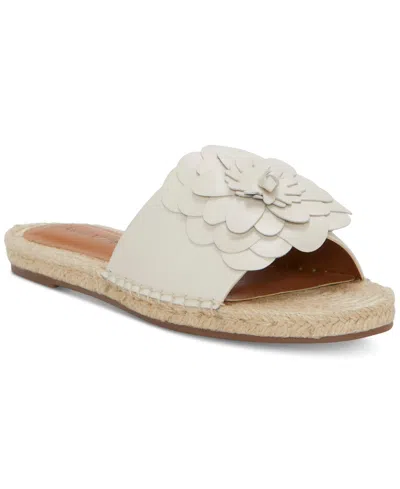 Lucky Brand Women's Biricha Flower Flat Sandals In Tusk Leather