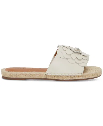 Lucky Brand Women's Biricha Flower Flat Sandals In Tusk Leather
