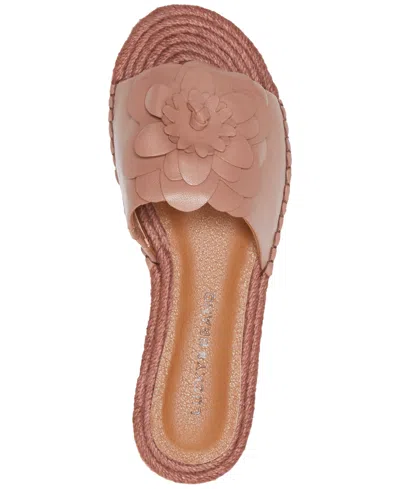 Lucky Brand Women's Biricha Flower Flat Sandals In Rose Dusk Leather