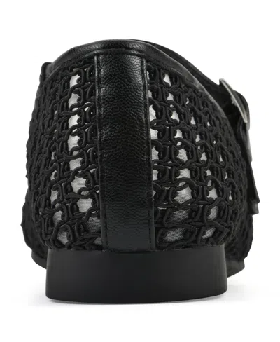 Cliffs By White Mountain Women's Besnik Mary Jane Round Toe Flats In Black Fabric