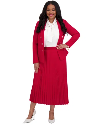 Kasper Women's Pleated Midi Skirt, Regular & Plus Sizes In Red