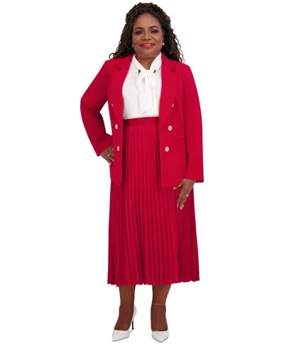 Kasper Women's Pleated Midi Skirt, Regular & Plus Sizes In Red