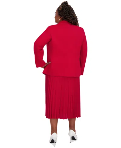 Kasper Women's Pleated Midi Skirt, Regular & Plus Sizes In Red