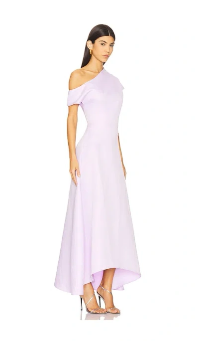 Elliatt Marissa One-shoulder Satin High-low Gown In 淡紫色