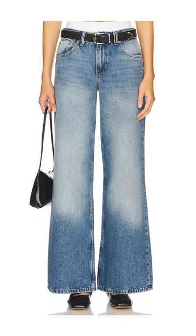 Dr Denim Rhue Low Rise Wide In Stream Sky Fade