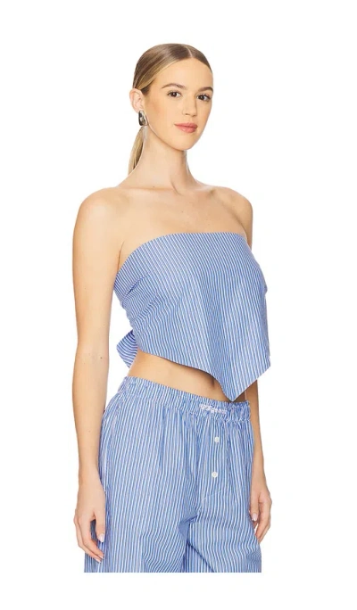 H2ofagerholt Holiday Wrap Top In 蓝色条纹
