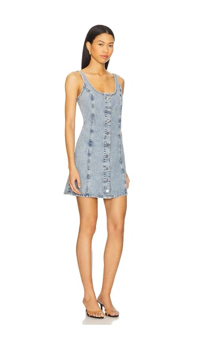 Frame Denim Shift Dress With Studs In Mingle In Blue