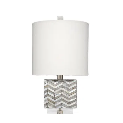 The Company Store Mosaic Mother-of-pearl Table Lamp In Gray