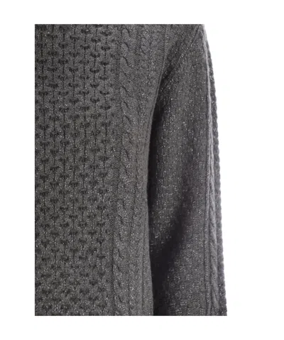 Fabiana Filippi Platinum Fisherman Jersey With Lurex In Black