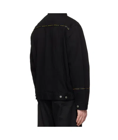 Undercover Boxy Fit Black Denim Jacket With Silver Accents In Black