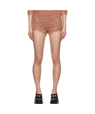 Simone Rocha Pink Tinsel Knit Shorts In Pink