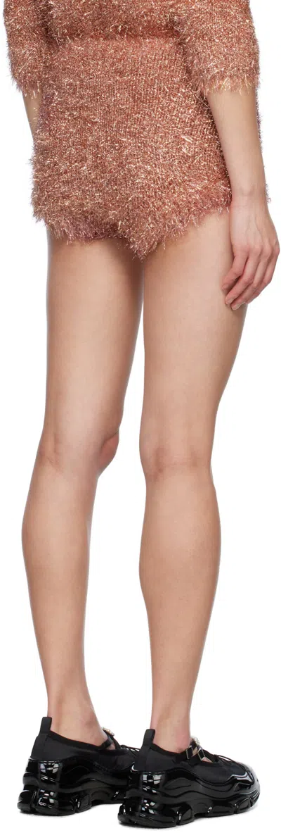 Simone Rocha Pink Tinsel Knit Shorts In Pink