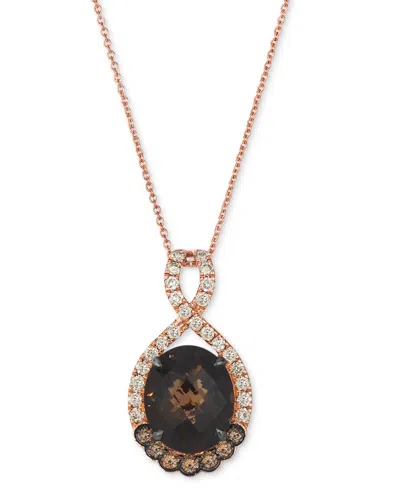 Le Vian Chocolate Quartz (4-1/4 Ct. T.w.), Nude Diamond (3/8 Ct. T.w.) & Chocolate Diamond (1/5 Ct. T.w.) Pe In Rose Gold