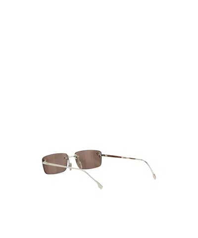 Fendi First Crystalized Logo Sunglasses In Nude