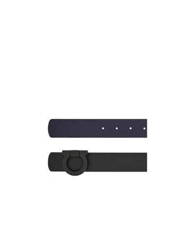 Ferragamo Fixed Reversible Belt In Black