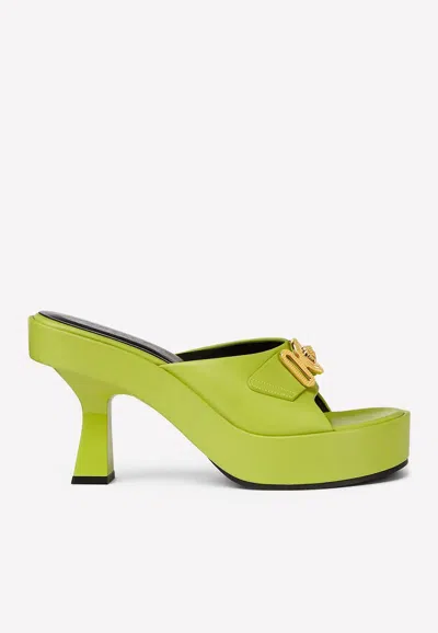 Versace Green Medusa Biggie Mules In Lime