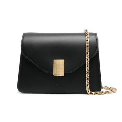 Lanvin Smooth Leather Concerto Clutch With Detachable Chain In Black