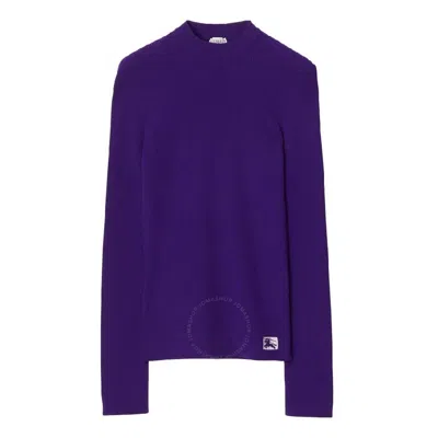 Burberry Equestrian Knight Logo Wool Blend Sweater In Royal