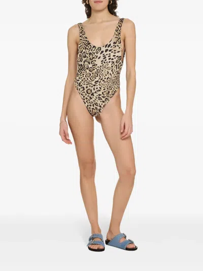 Reina Olga Funky One-piece Swimsuit In Brown