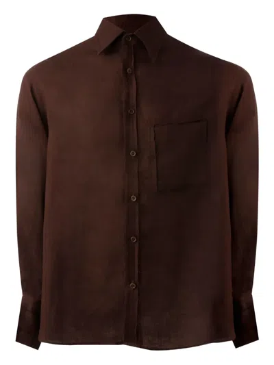 Misci Linen Shirt In Brown
