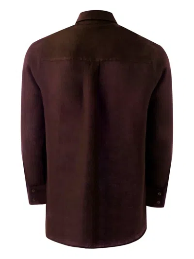 Misci Linen Shirt In Brown