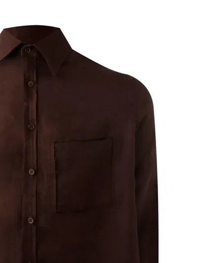 Misci Linen Shirt In Brown