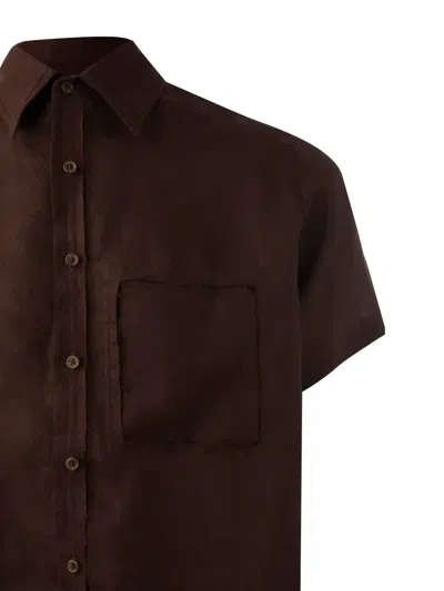 Misci Linen Shirt In Brown
