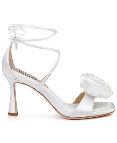 Badgley Mischka Women's Janelle Ankle Tie Sandals In White Satin